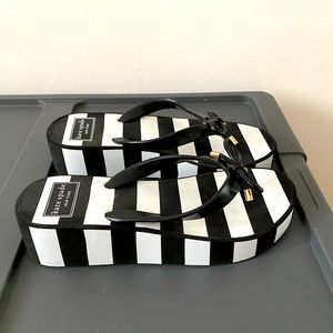 Kate Spade Black & White Flip Flops